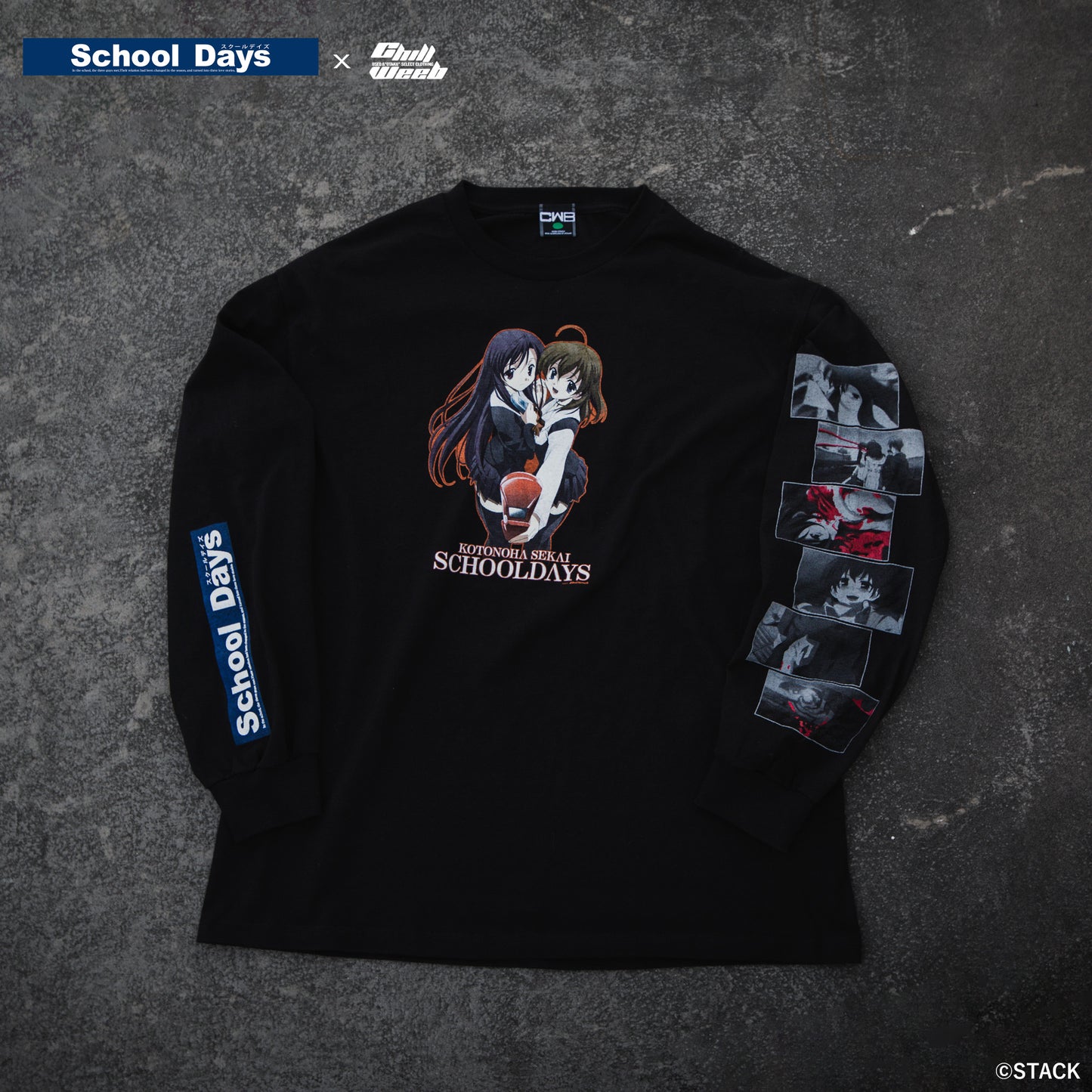School Days × Chillweeb / Long sleeve tee “BAD END”