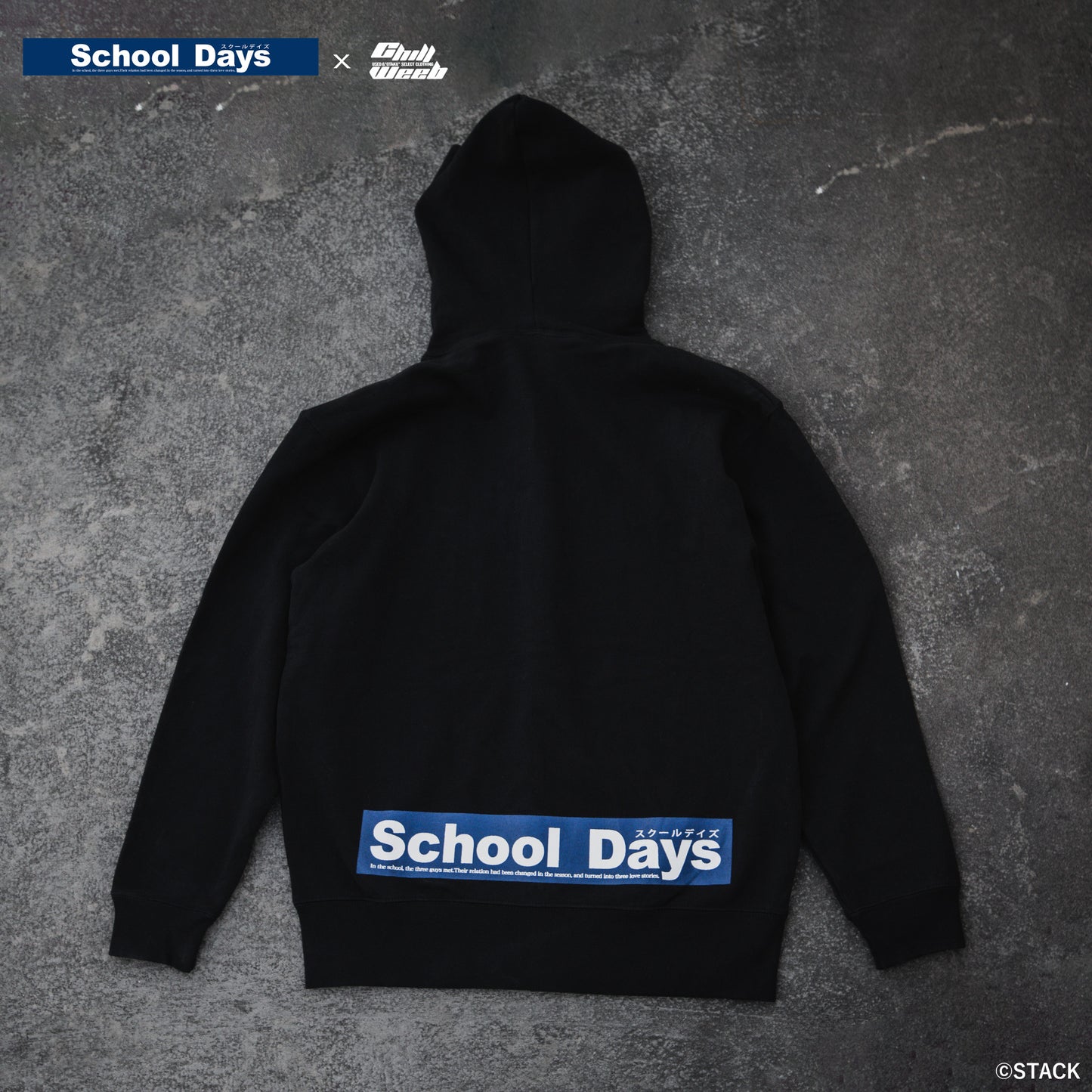 School Days × Chillweeb / Zip-up hoodie “HALF FACES”