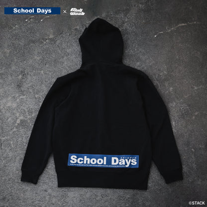 School Days × Chillweeb / Zip-up hoodie “HALF FACES”